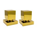 Ver imagem 1 de Kit 2 Acabamentos Registro Quadrado Dourado Brilhante Padrão Deca Metal Luxo