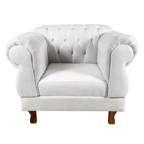 Poltrona Elisabeth Chesterfield Capitone Suede Nude Decorativa / Sala, Tv, Estar, Recepção