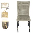Ver imagem 4 de Conjunto 8 Cadeiras Cannes Corda Náutica e Mesa Retangular Ripada 2,00m em Alumínio para Edícula, Ja