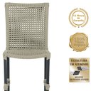 Ver imagem 3 de Conjunto 8 Cadeiras Cannes Corda Náutica e Mesa Retangular Ripada 2,00m em Alumínio para Edícula, Ja