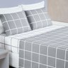 Jogo de Lençol Cama King 4 Peças 200 Fios Micropercal Austin:Cinza - 1