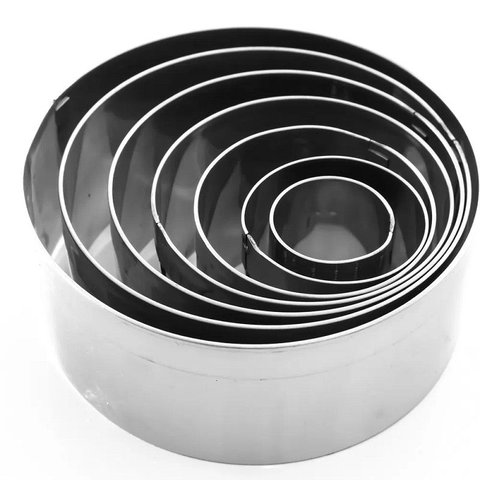 Jogo Aro Cortador Inox Redondo Liso 7 Peças 9179 Doupan