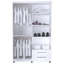 Ver imagem 3 de Cômoda e Guarda Roupa Louise e Sapateira Laís Branco Brilho - Ajl