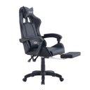 Ver imagem 1 de Cadeira Gamer Reclinável Preta Ergonômica Pc com Apoio para Pés e Braços Couro Sintético Reimex