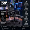 Ver imagem 3 de Cadeira Gamer Reclinável Preta Ergonômica Pc com Apoio para Pés e Braços Couro Sintético Reimex