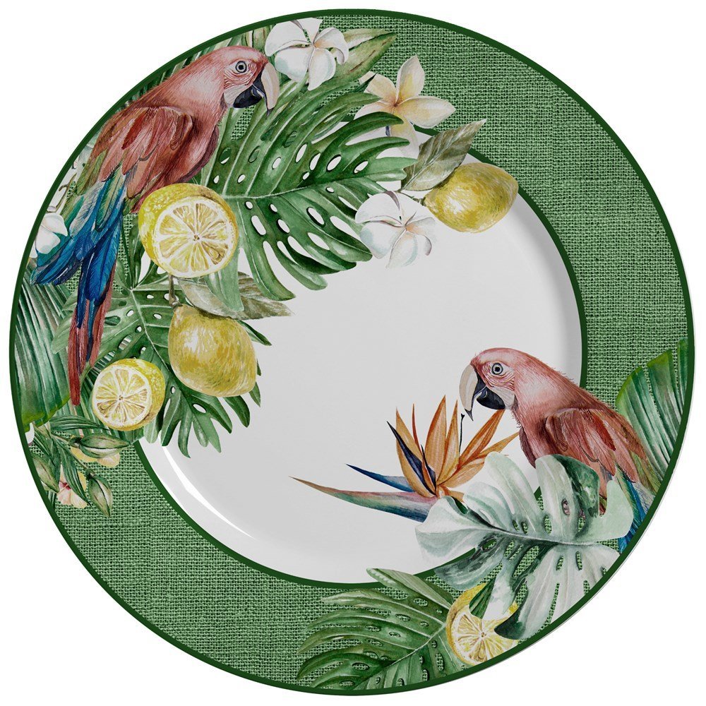 Conjunto Prato Raso 6 pçs Paraiso Tropical - Alleanza | MadeiraMadeira
