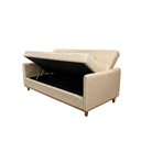 Ver imagem 2 de Sofá Cama Iris 2.10 2 Lugares 210cm Bege Linho com Baú Interno e Cama Dobrável