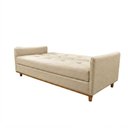 Ver imagem 3 de Sofá Cama Iris 2.10 2 Lugares 210cm Bege Linho com Baú Interno e Cama Dobrável