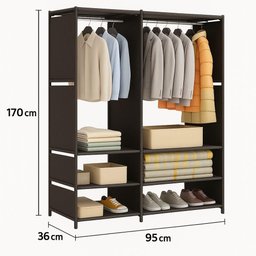Organizador de Roupas 2 Colunas Aberto Closet Desmontável - 4