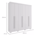 Ver imagem 3 de Guarda Roupa Casal Agata 6 Pts 199 La Mdp - Branco - Acp