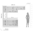 Ver imagem 3 de Armário de Cozinha Modulada Completa 4 Peças 240cm sem Tampo 100% Mdf Amara Politorno Móveis