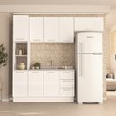 Ver imagem 1 de Armário de Cozinha Modulada Completa 4 Peças 240cm sem Tampo 100% Mdf Amara Politorno Móveis