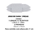 Ver imagem 5 de Jogo de Cama Casal 3 Peças Jolitex Ternille 300 Fios - Toque de Seda -triângulo Cinza