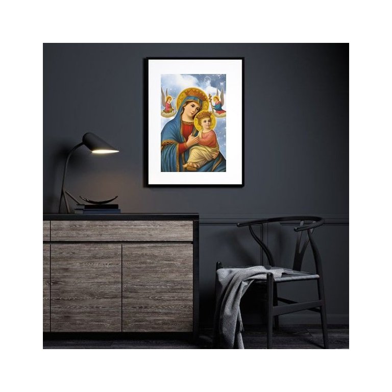 Quadro Nossa Senhora do Perpétuo Socorro - 60x48cm:madeira Preta