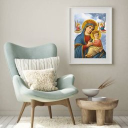 Quadro Nossa Senhora do Perpétuo Socorro - 60x48cm:madeira Preta - 2