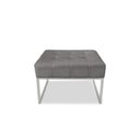 Ver imagem 2 de Puff Moderno Cinza Com Base em Metal Branco