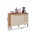 Ver imagem 3 de Balcão de Cozinha Modena 3 Portas 2 Gavetas Canelato Rústico Atualle Móveis