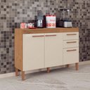 Ver imagem 2 de Balcão de Cozinha Modena 3 Portas 2 Gavetas Canelato Rústico Atualle Móveis