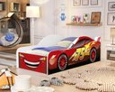 Ver imagem 1 de Mini Cama Carro Infantil Juvenil Adesivada Mcqueen Vermelho com Proteção Lateral