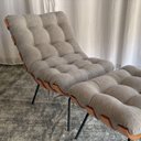 Ver imagem 2 de Poltrona Costela Cinza Boucle Decorativa Sala Quarto Puff