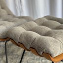 Ver imagem 3 de Poltrona Costela Cinza Boucle Decorativa Sala Quarto Puff