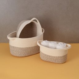 Kit 3 Pçs Cestos para Objetos Duo Cordas com Alças Oikos - 3