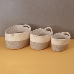Kit 3 Pçs Cestos para Objetos Duo Cordas com Alças Oikos - 2