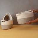 Ver imagem 6 de Kit 3 Pçs Cestos para Objetos Duo Cordas com Alças Oikos