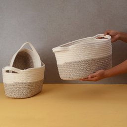 Kit 3 Pçs Cestos para Objetos Duo Cordas com Alças Oikos - 6