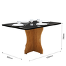 Mesa de Jantar Retangular 4 Lugares com Tampo de Vidro Laqueado em Mdf - 3