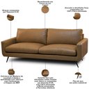 Ver imagem 4 de Sofá 2 Lugares para Sala de Estar Living Industrial 183cm Dijon L06 Couro Camel - Lyam Decor