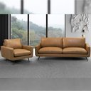 Ver imagem 6 de Sofá 2 Lugares para Sala de Estar Living Industrial 183cm Dijon L06 Couro Camel - Lyam Decor