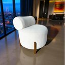 Ver mais imagens de Poltrona Decorativa Mônaco Bouclé Marfim