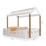 Cama Casal Infantil Casinha Montessoriana Mdf Isa Branca e Mel Acompanha Luminária Nuvem - 3