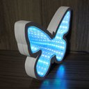 Ver imagem 5 de Luminária 3D Infinito Borboleta Espelho LED Luz Profundidade Quarto (Qz3802) - Azul