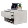 MESA DE CABECEIRA SUSPENSA OFF WHITE COM 30 CM GAVETA EM CIMA ENVIAMOS MONTADA - 3