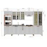 Cozinha Americana Modulada 6 Peças Torre Quente Cristaleira Vidros Reflecta Paris - 4