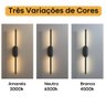 Luminária de Parede Interna Arandela Led 14w Vector Preta Moderna com 3 Cores de Luz Bivolt - 2