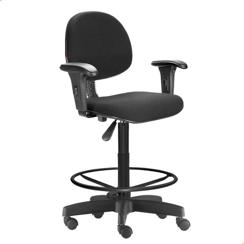 Cadeira Caixa Alta Balcão Executiva com Rodizio e Braço