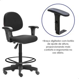Cadeira Caixa Alta Balcão Executiva com Rodizio e Braço - 10