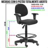 Cadeira Caixa Alta Balcão Executiva com Rodizio e Braço - 6