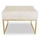 Ver imagem 3 de Puff Lisa Linho Bege Base Metálica Industrial Dourado