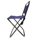 Ver imagem 2 de Cadeira Dobravel Portátil Banco Banqueta com Encosto para Pesca Camping Viagem Cor Azul Marinho (