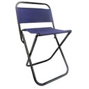 Ver imagem 1 de Cadeira Dobravel Portátil Banco Banqueta com Encosto para Pesca Camping Viagem Cor Azul Marinho (