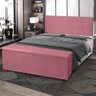 Kit Painel e Calçadeira Baú Queen 1,60m Berlim Suede Rosa - Pallazio - 7