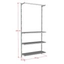 Ver imagem 2 de Conjunto Estante Cremalheira 3 Prateleiras 1 Arara 94x200 cm Comac Preto