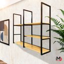 Ver imagem 4 de Prateleira Industrial Toda Preta 100x68cm Ferro/madeira
