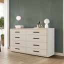 Ver imagem 1 de Cômoda Valência com 8 Gavetas 150x84cm Branco/Creme 240829