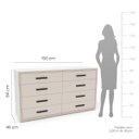 Ver imagem 4 de Cômoda Valência com 8 Gavetas 150x84cm Branco/Creme 240829