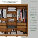 Ver imagem 6 de Guarda-Roupa Casal com Pés 3 Portas 4 Gavetas 100% MDF Ipanema Marrom/Cinamomo